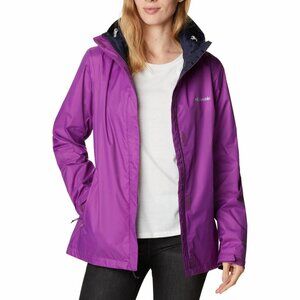 Columbia Women's Purple Arcadia II Hooded Outdoor Rain Jacket Size XL